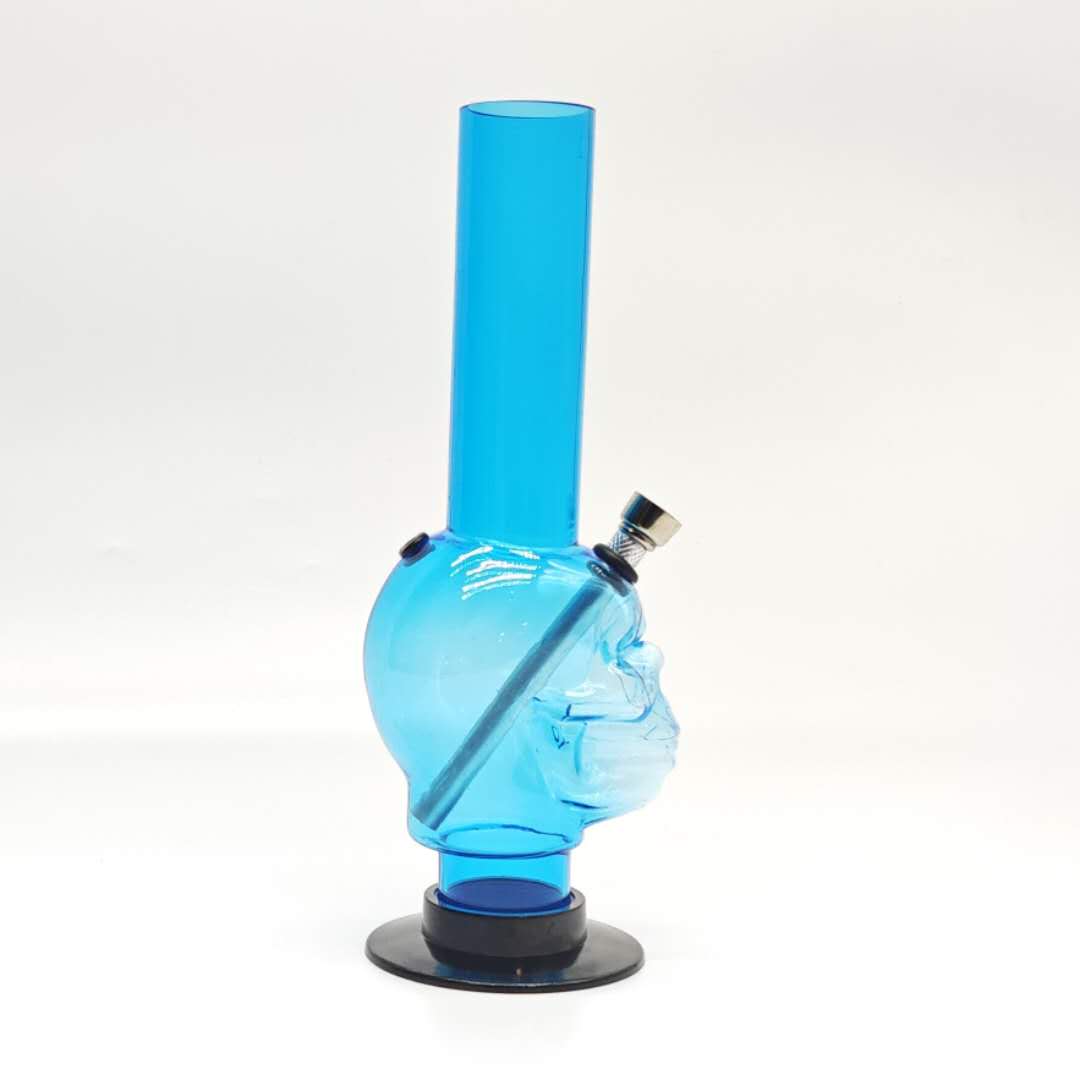 10" Acrylic Skull Design Water Pipe- Color Assorted
