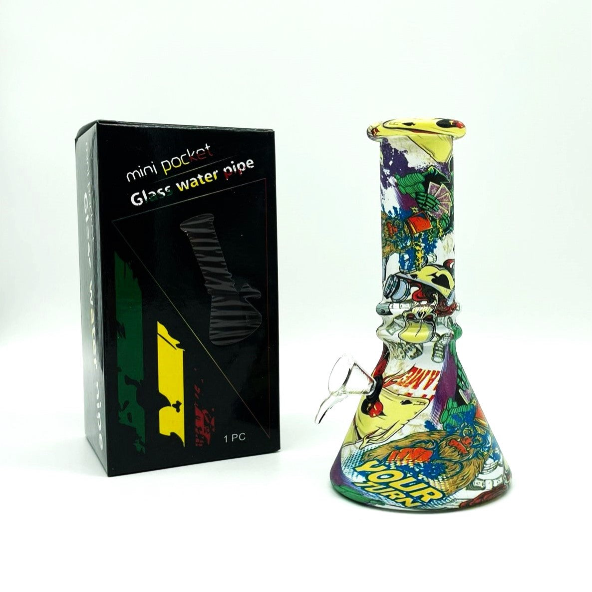 6" Multicolor Mini soft glass water bong Assorted Designs [PIP411]