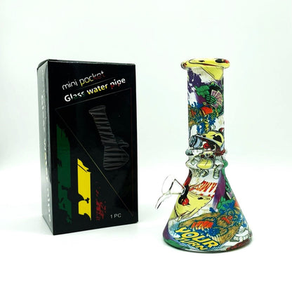 6" Multicolor Mini soft glass water bong Assorted Designs [PIP411]