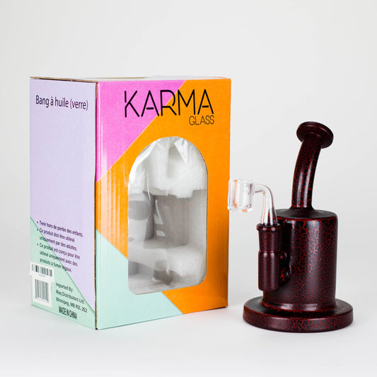 Karma | 6" Red Lightning Plated Inline Glass Dab Rig