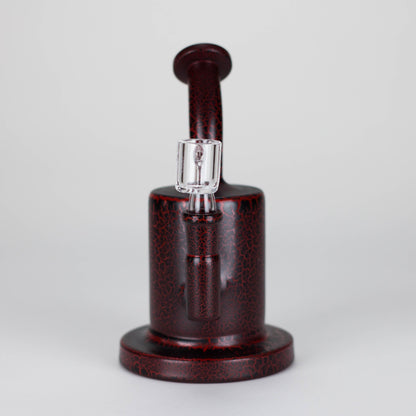 Karma | 6" Red Lightning Plated Inline Glass Dab Rig