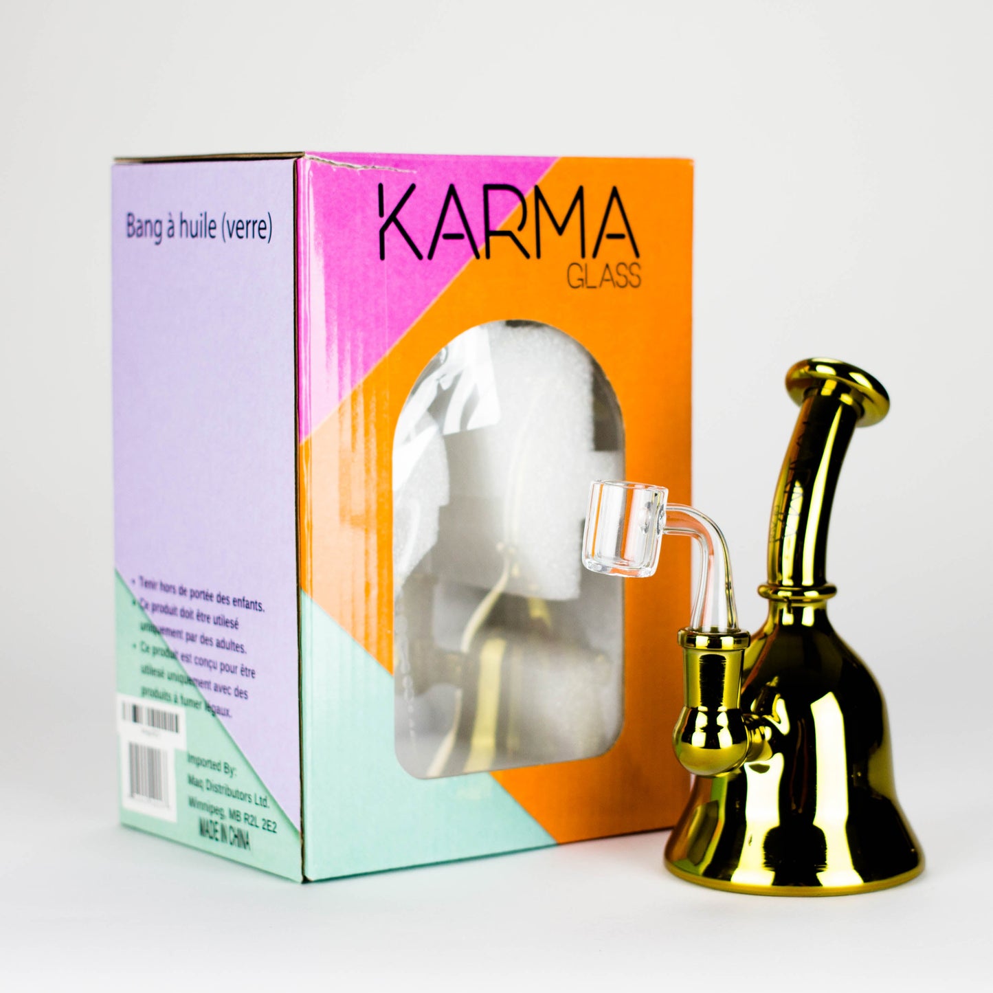 Karma | 6" Metallic Gold Kettle Glass Dab Rig