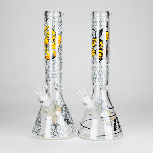 Z14" 7 mm Glass Bong With Cartoon Bee Design