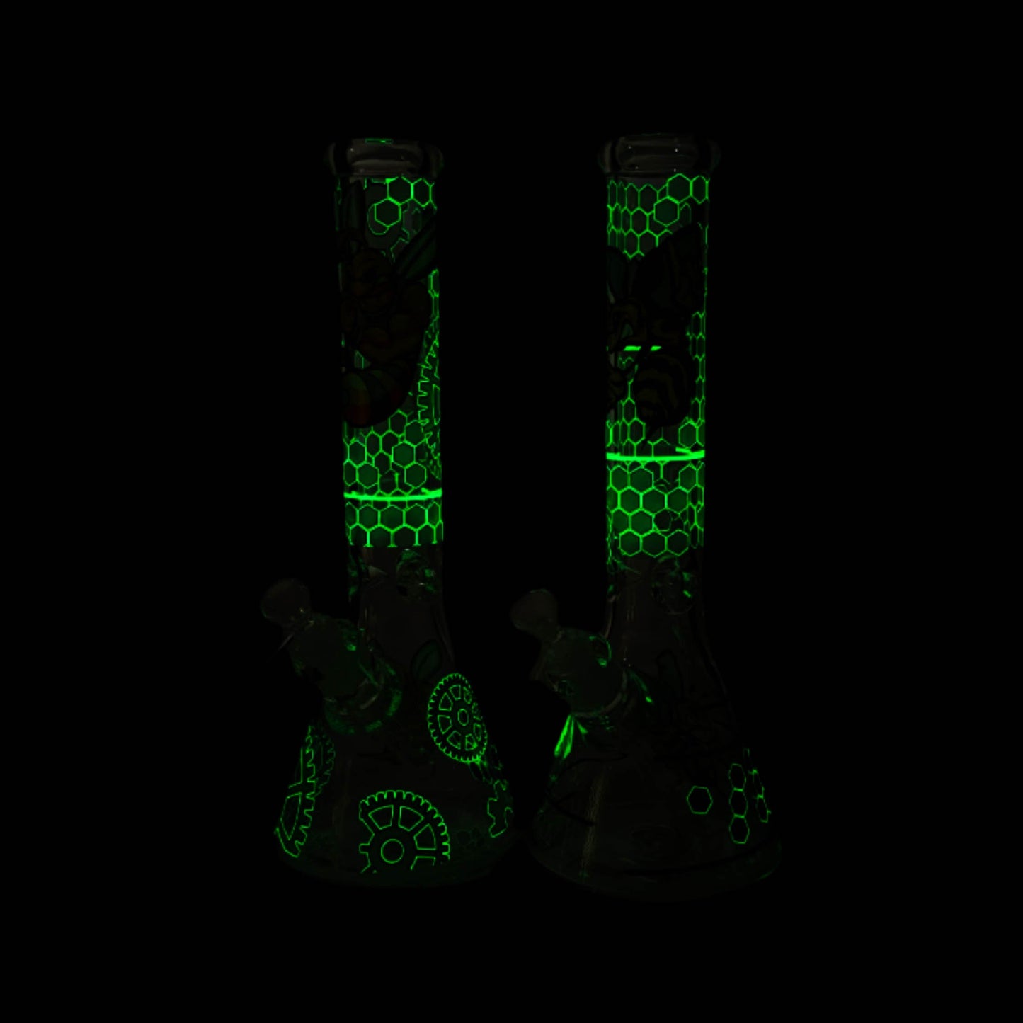 Z14" 7 mm Glass Bong With Cartoon Bee Design