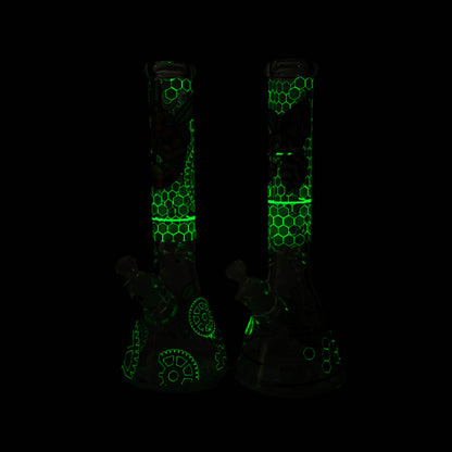 Z14" 7 mm Glass Bong With Cartoon Bee Design