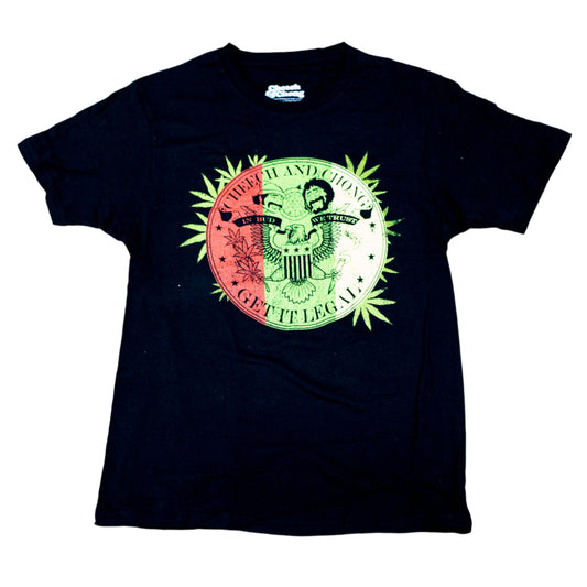 Cheech & Chong | "Leaves Outside Circle" Men's T-Shirt Black - Officially Licensed