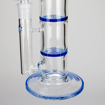 Ganjavibes | Honeycomb 14 Inches Two Disk Percolator Glass Bong By Irie Vibes Series