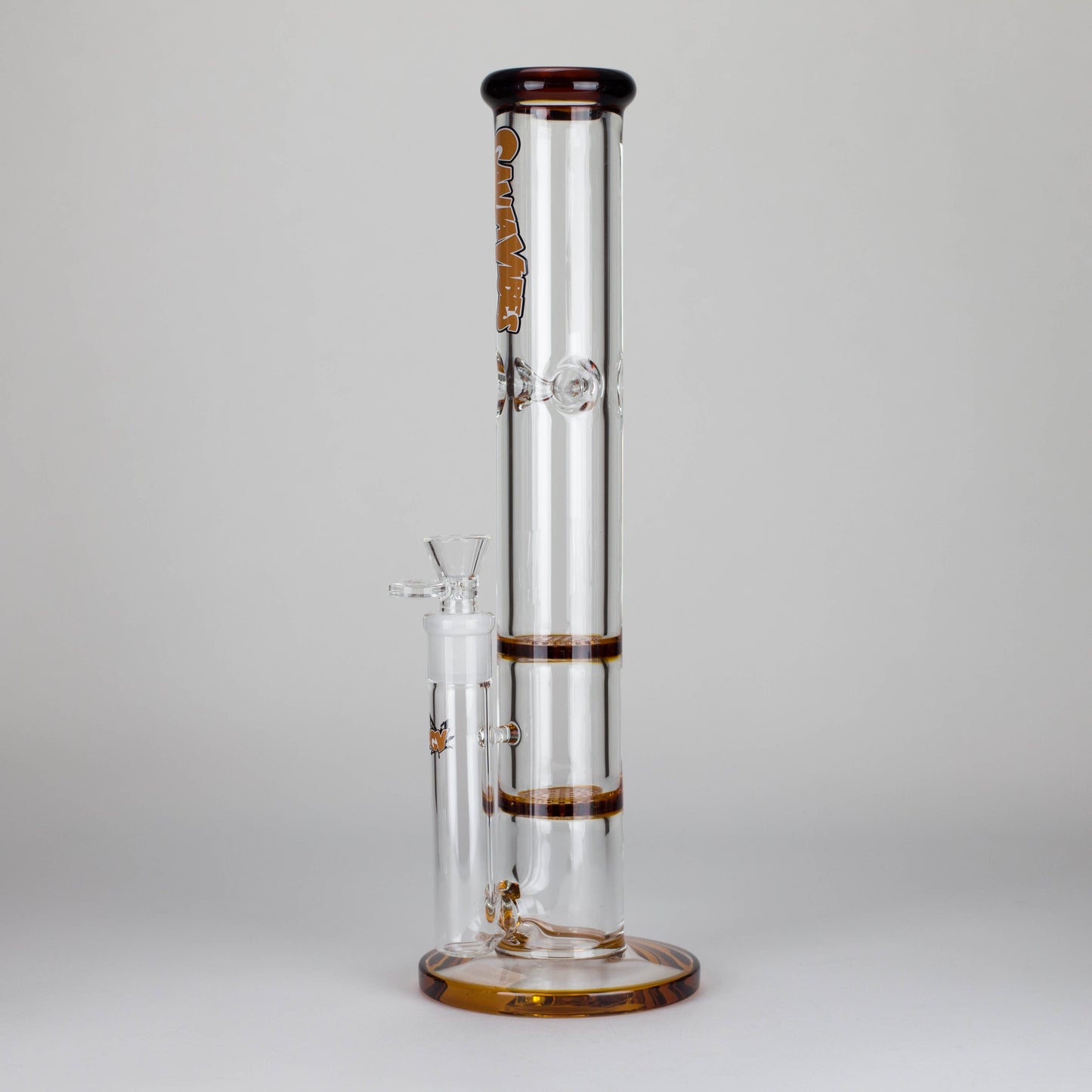 Ganjavibes | Honeycomb 14 Inches Two Disk Percolator Glass Bong By Irie Vibes Series