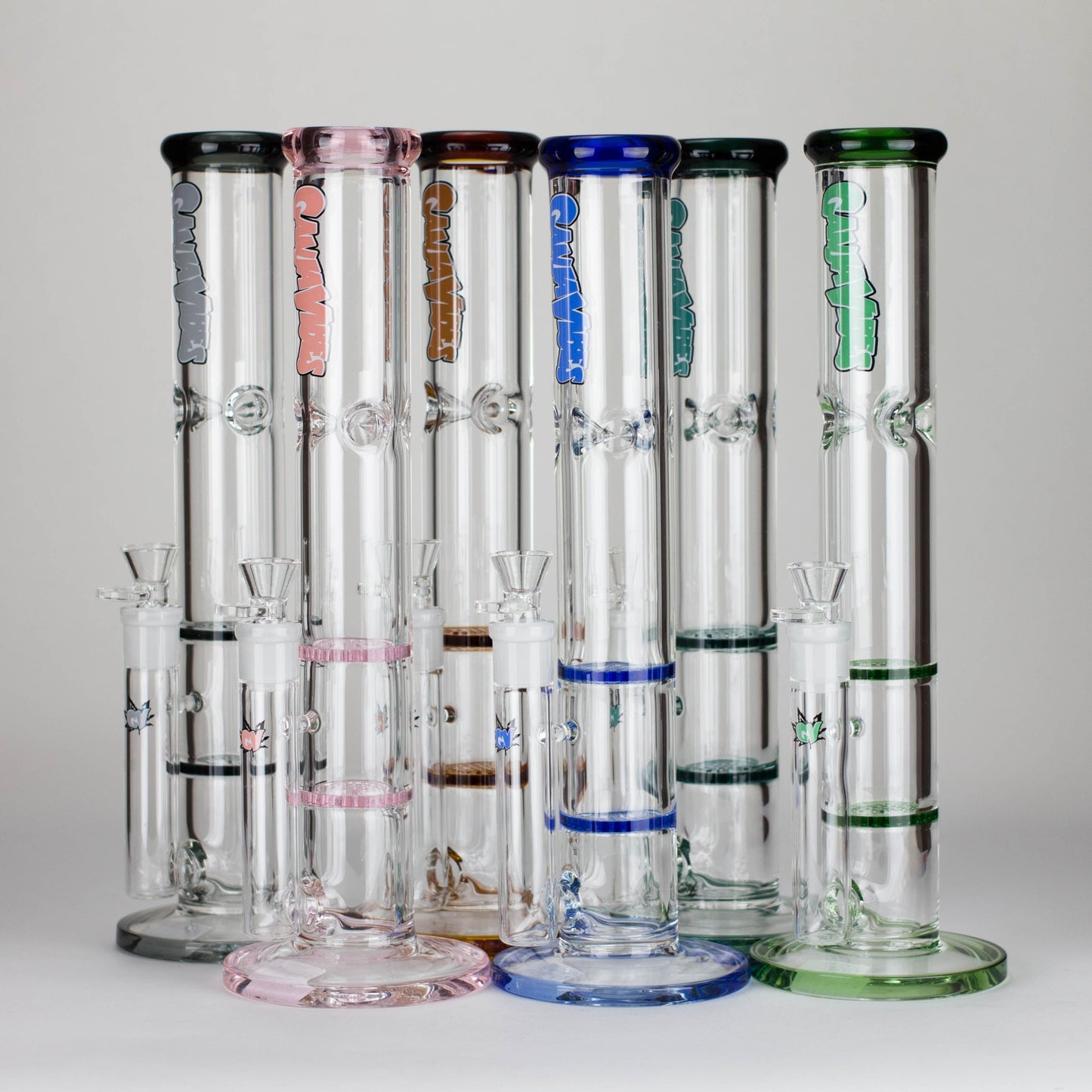 Ganjavibes | Honeycomb 14 Inches Two Disk Percolator Glass Bong By Irie Vibes Series