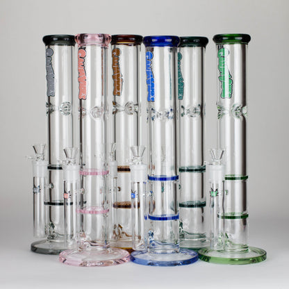 Ganjavibes | Honeycomb 14 Inches Two Disk Percolator Glass Bong By Irie Vibes Series