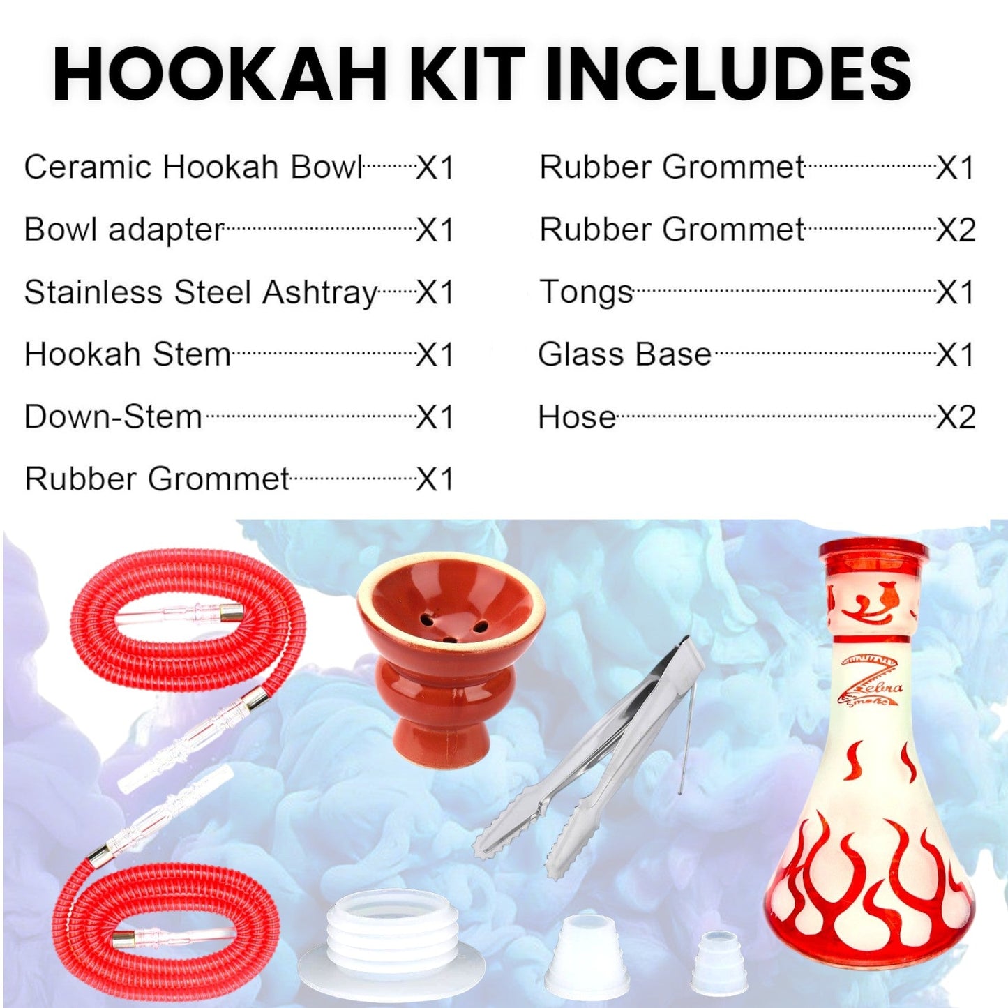 Zebra | 21" Smoke Wild West Gun Single Hose Hookah