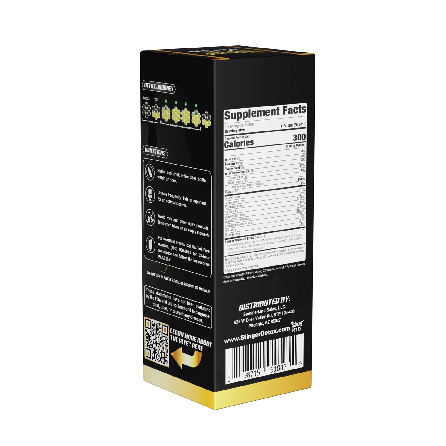 Stinger Detox | The HIVE Premium Same-Day Cleanse - Tropical Citrus Flavor - 32 FL OZ