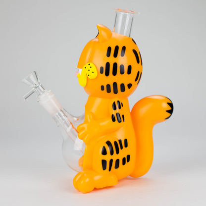 8.5" Vinyl Orange Cat water pipe [YS-364]