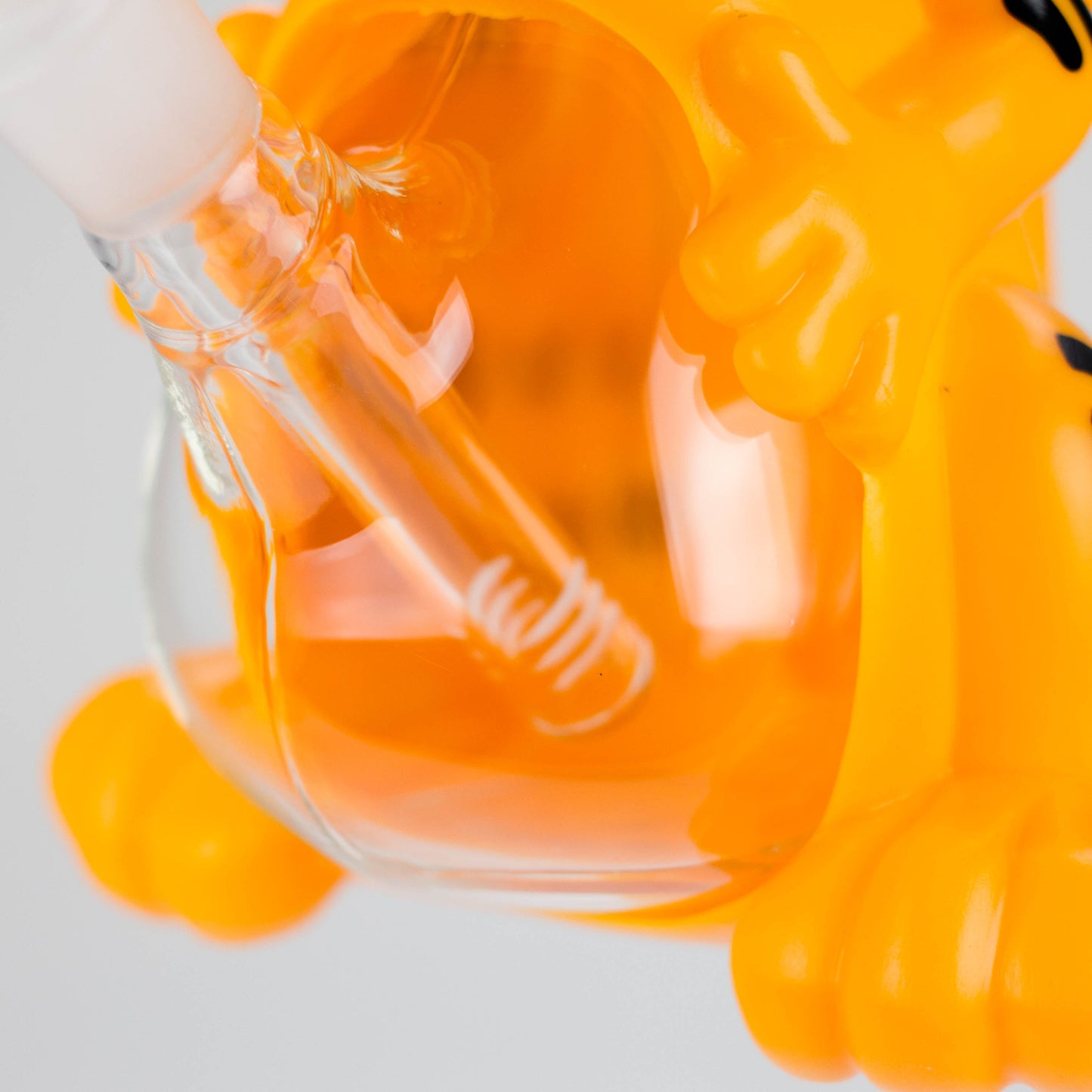 8.5" Vinyl Orange Cat water pipe [YS-364]
