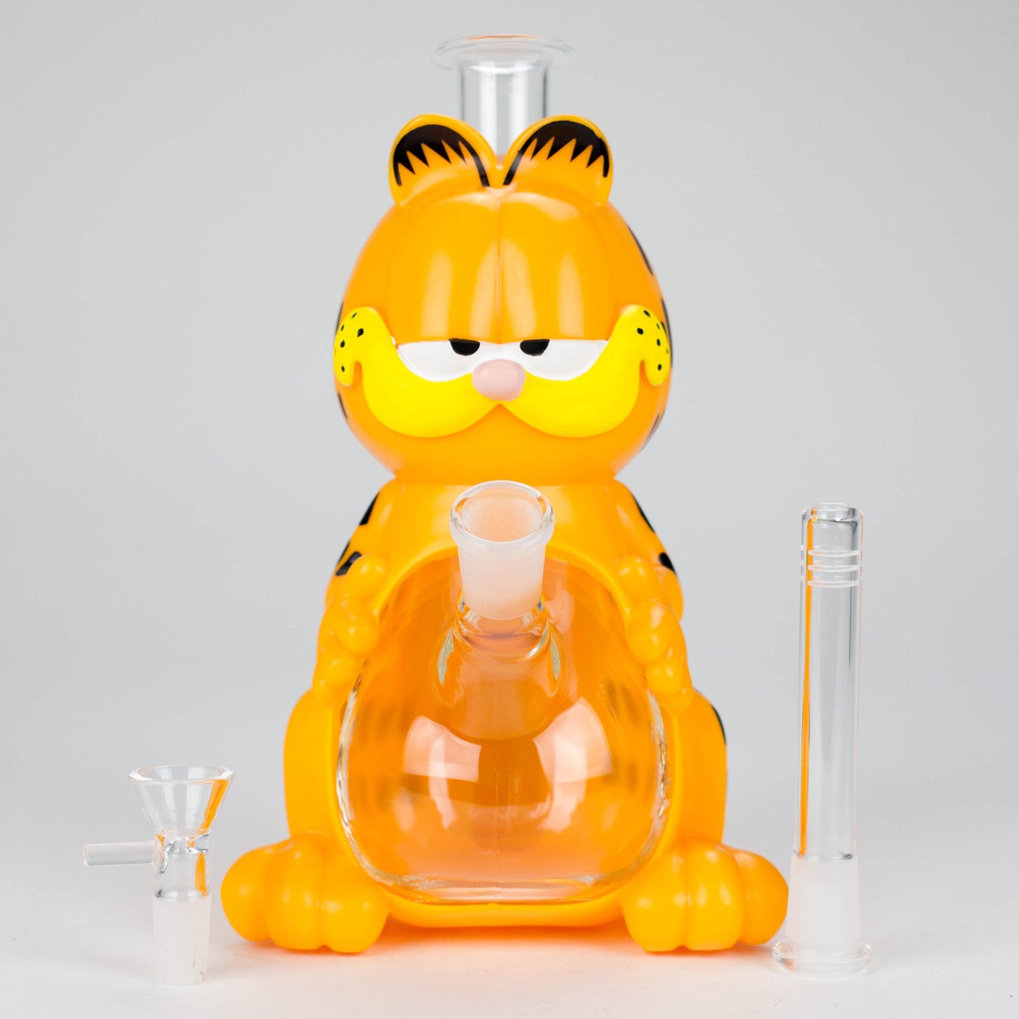 8.5" Vinyl Orange Cat water pipe [YS-364]