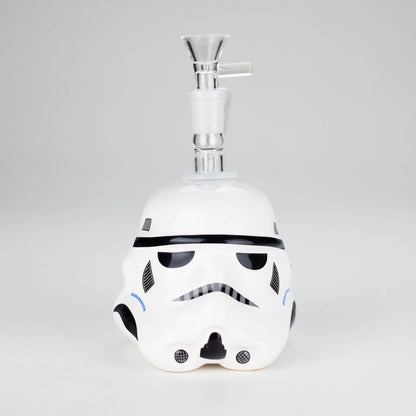 7.35" Evil Face Ceramic Bong – Helmet-Inspired Retro Design [ES086WP]