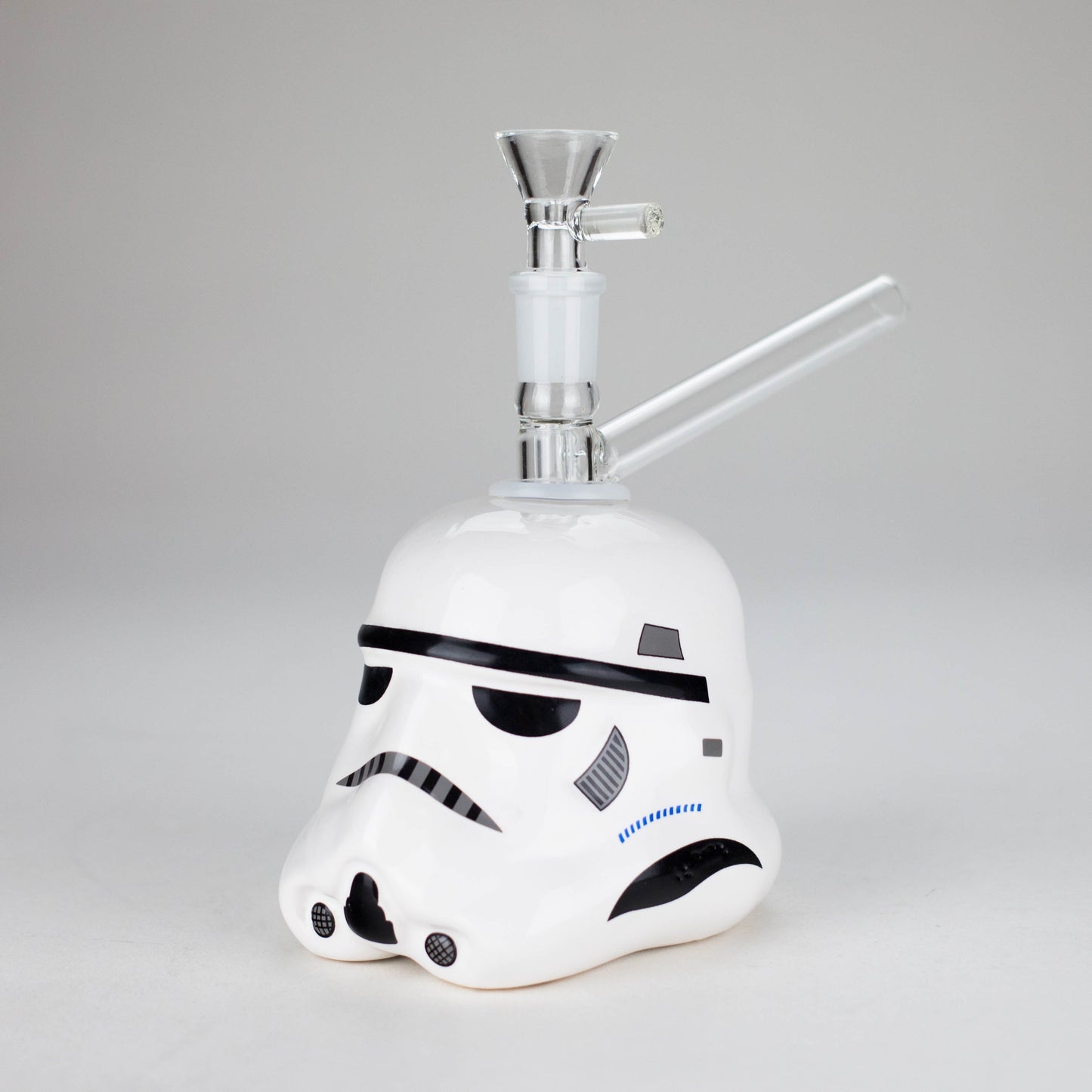 7.35" Evil Face Ceramic Bong – Helmet-Inspired Retro Design [ES086WP]