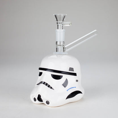7.35" Evil Face Ceramic Bong – Helmet-Inspired Retro Design [ES086WP]