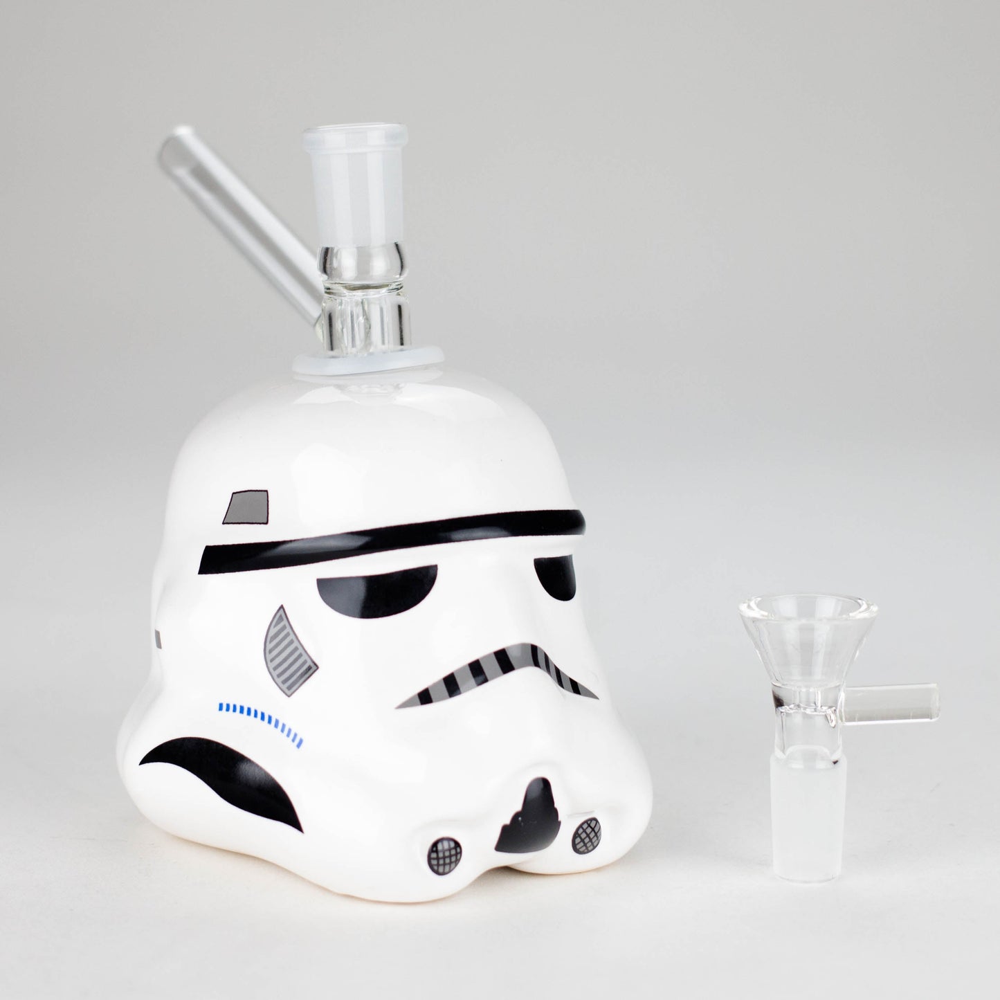 7.35" Evil Face Ceramic Bong – Helmet-Inspired Retro Design [ES086WP]