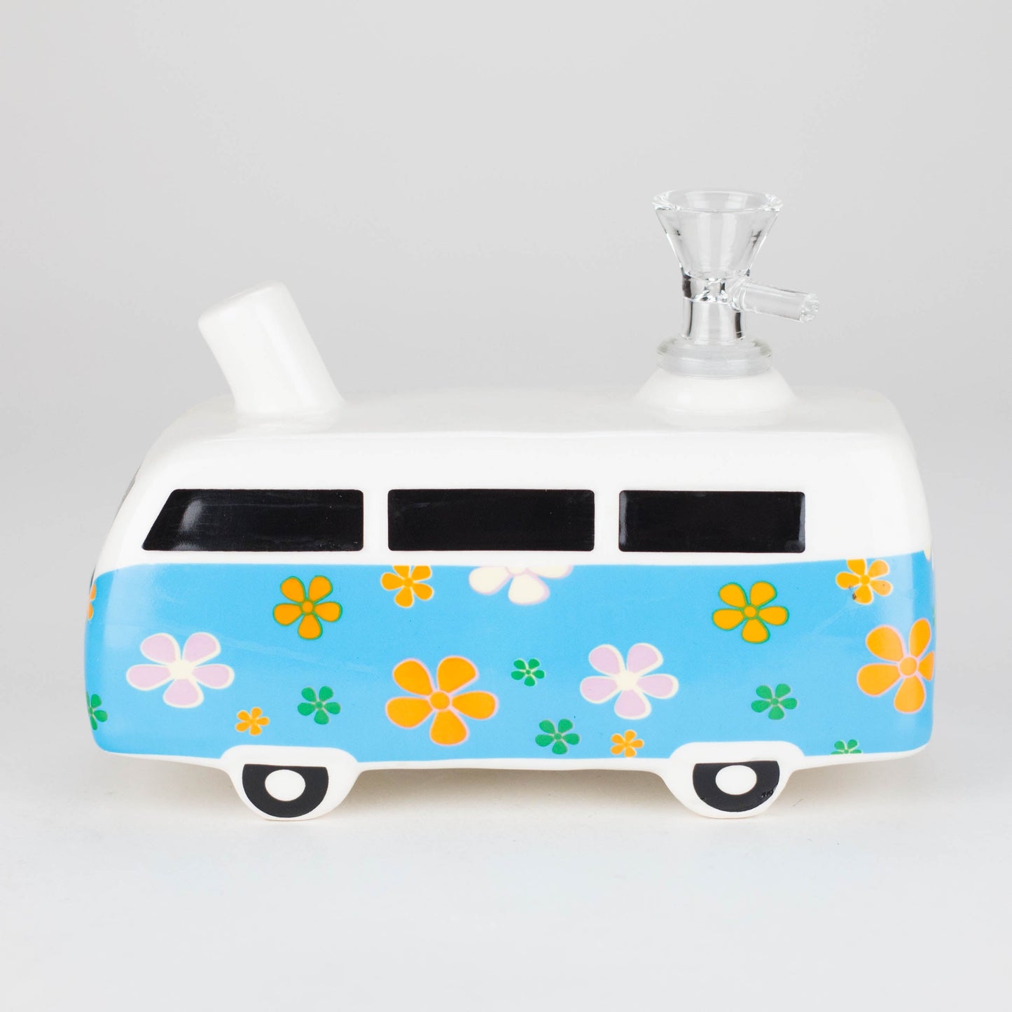 6.9″ Hippie Bus Ceramic Bong –  Retro Flower Power Design  [ES084WP]