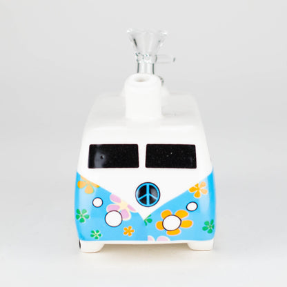 6.9″ Hippie Bus Ceramic Bong –  Retro Flower Power Design  [ES084WP]