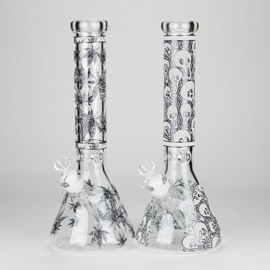 14″ Glow-in-the-Dark Glass Beaker Bong [C803x]