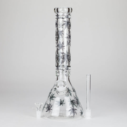 14″ Glow-in-the-Dark Glass Beaker Bong [C803x]