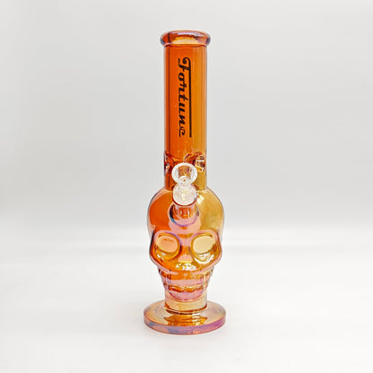 Fortune | Electroplated Skull 14" 7mm Glass Bong [SK144407E]