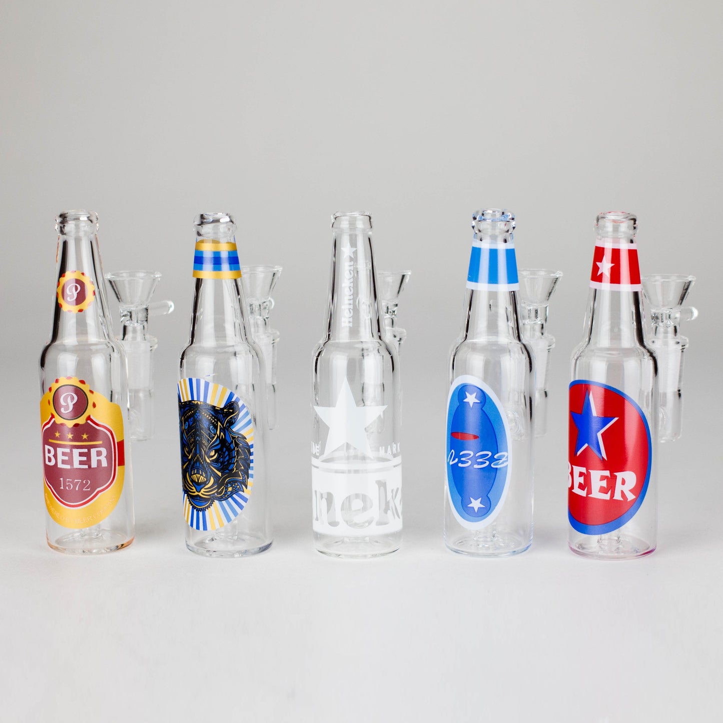 6″ Beer Bottle Design Glass Bong [WP4511S]