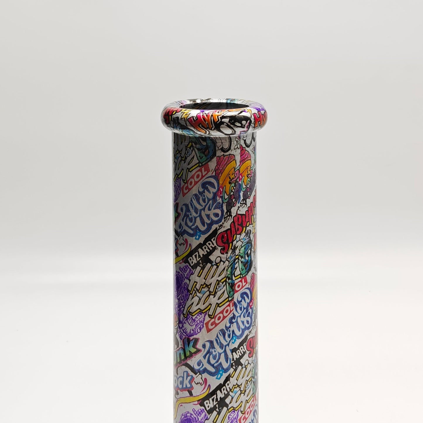 13" 7mm Calavera Hydrographic Glass Bong-Assorted Designs