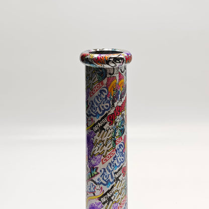 13" 7mm Calavera Hydrographic Glass Bong-Assorted Designs