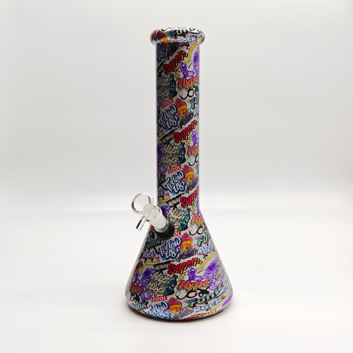 13" 7mm Calavera Hydrographic Glass Bong-Assorted Designs