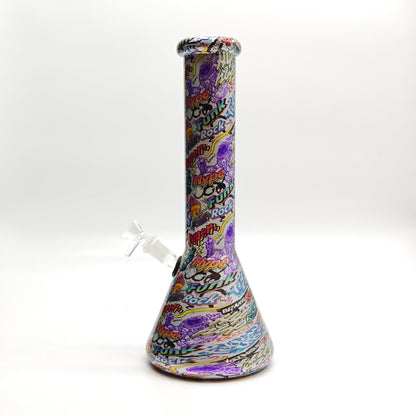 13" 7mm Calavera Hydrographic Glass Bong-Assorted Designs
