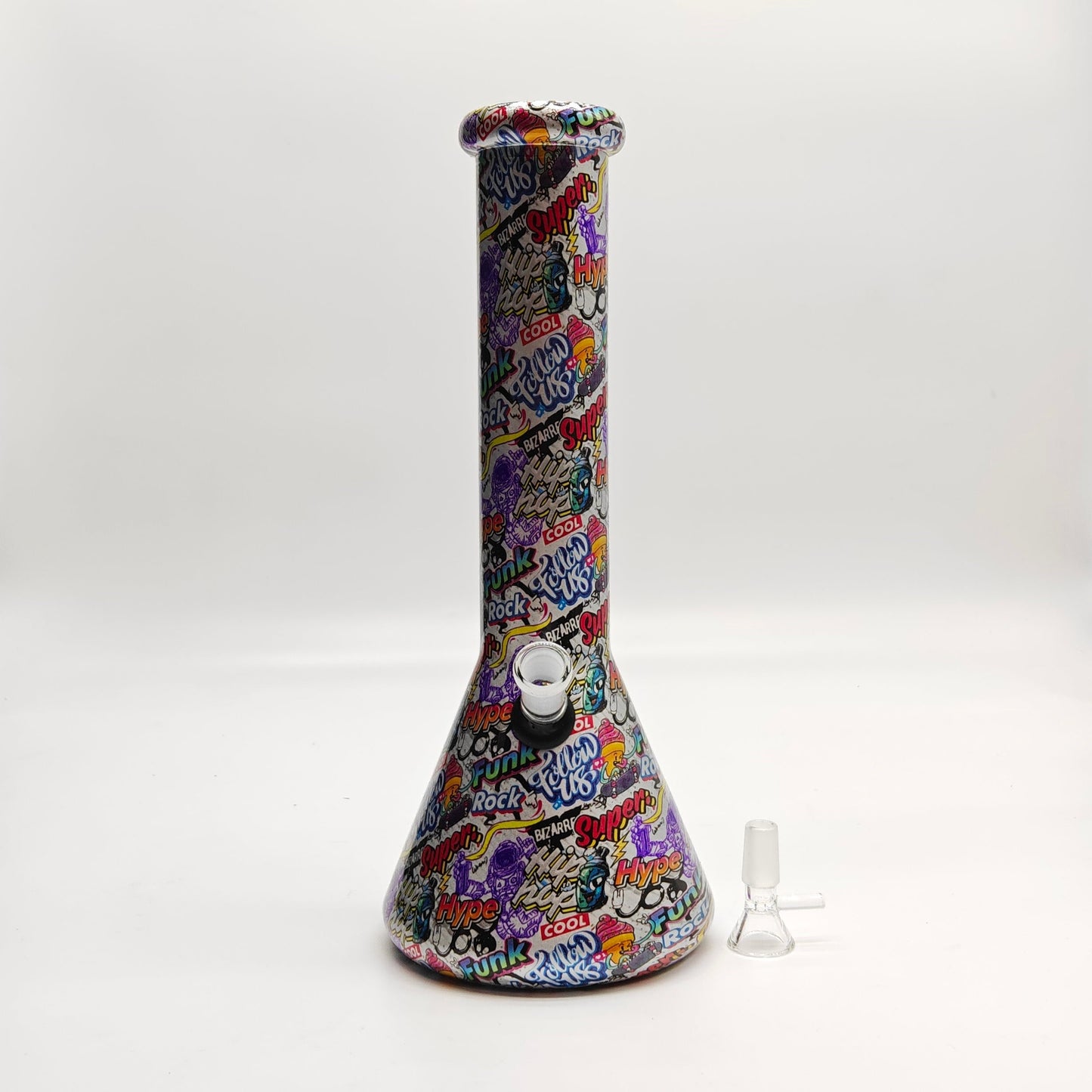13" 7mm Calavera Hydrographic Glass Bong-Assorted Designs