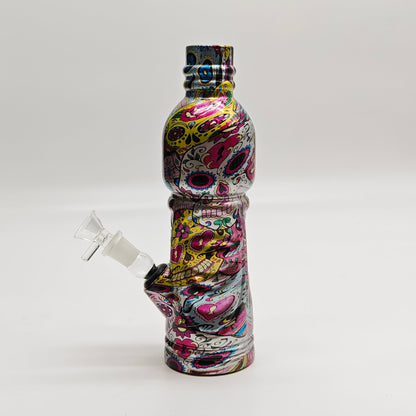 9" Hydrographic Water Bottle Glass Bong-Assorted Designs