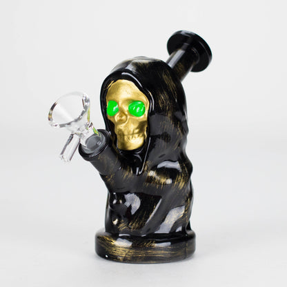 6″ Black Skull Soft Glass Bong [XY008]