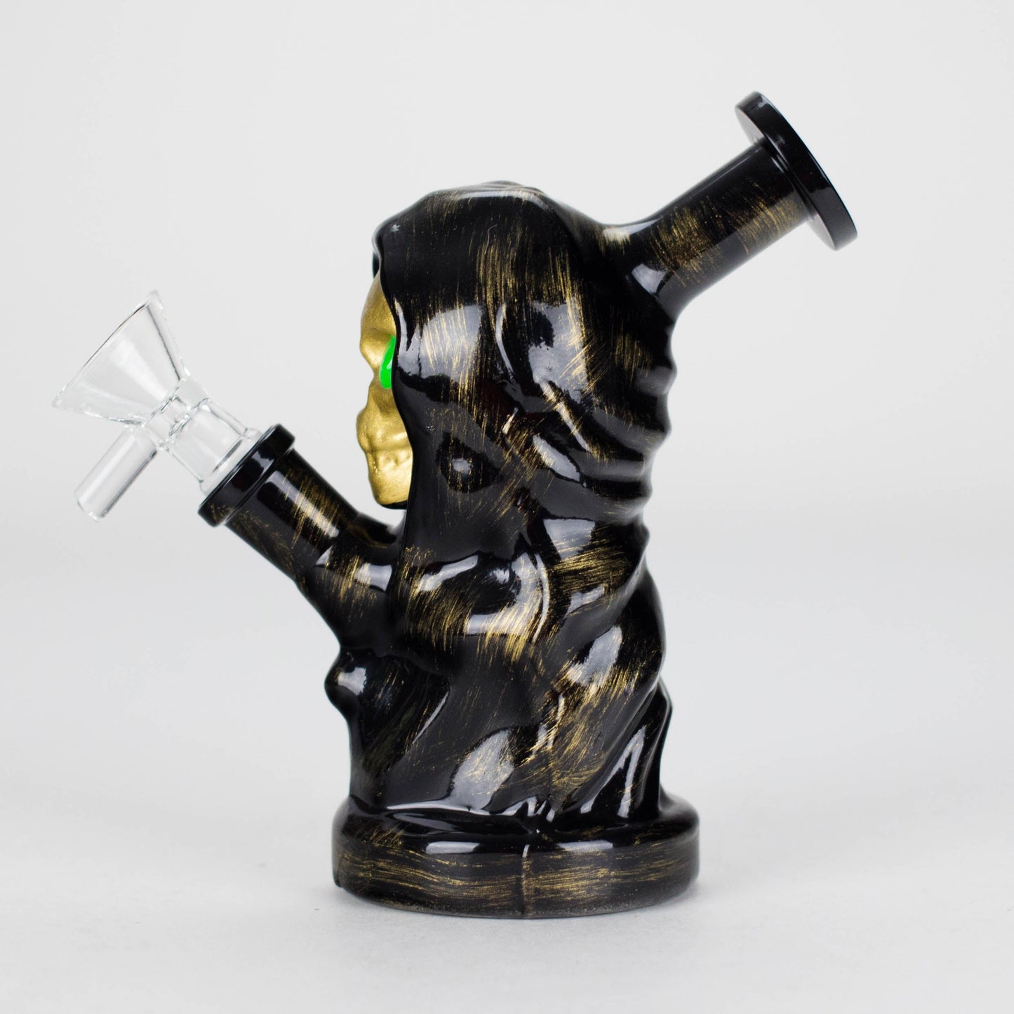6″ Black Skull Soft Glass Bong [XY008]