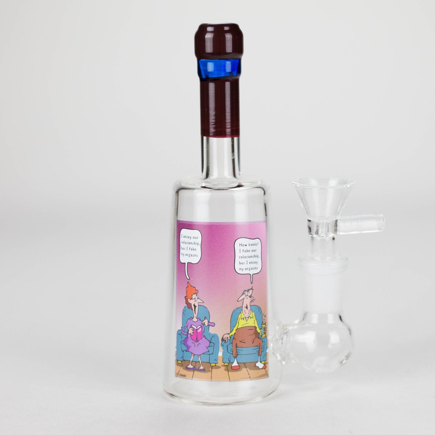 6″ Wine Bottle Design Glass Bong [G0923045]