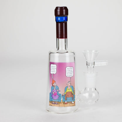 6″ Wine Bottle Design Glass Bong [G0923045]