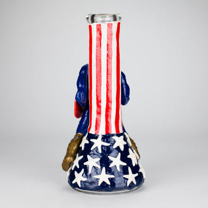 12" Captain Star Glass Bong – 9mm Thick Superhero-Themed Glass