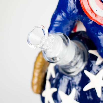 12" Captain Star Glass Bong – 9mm Thick Superhero-Themed Glass