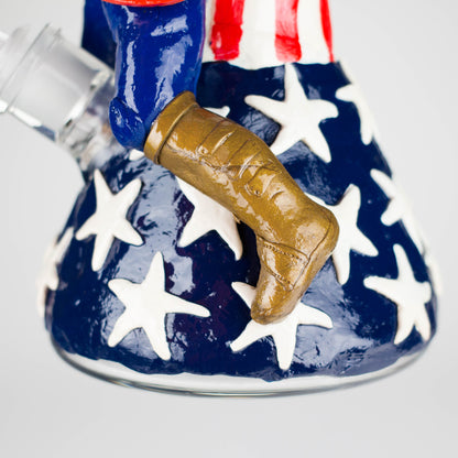 12" Captain Star Glass Bong – 9mm Thick Superhero-Themed Glass