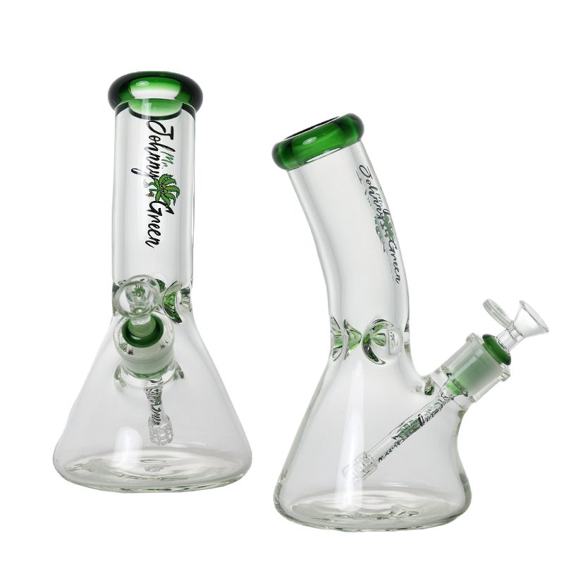 Johnny Green | 10″ 9mm Beaker Bent Neck with Grid Percolator Slide – Green (MJG-006)