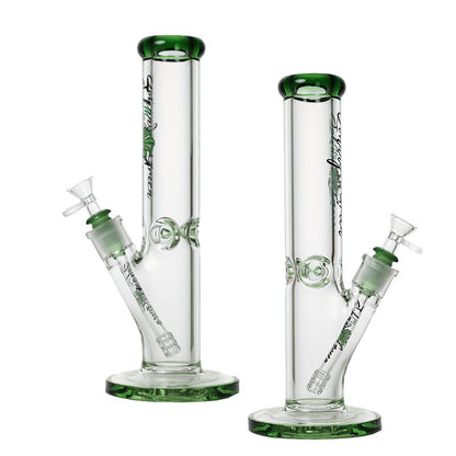Johnny Green 12″ 9mm Straight Tube with Grid Percolator Slide – Green (MJG-012)