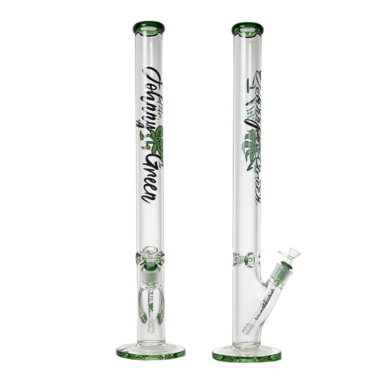 Johnny Green | 24″ 9mm Straight Tube with Grid Percolator Slide – Green (MJG-015)