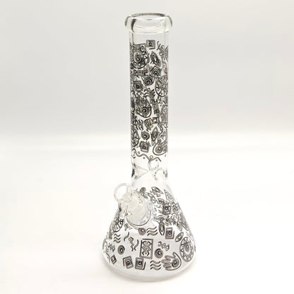 14" Glow in the dark 5mm Beaker Glass Bong