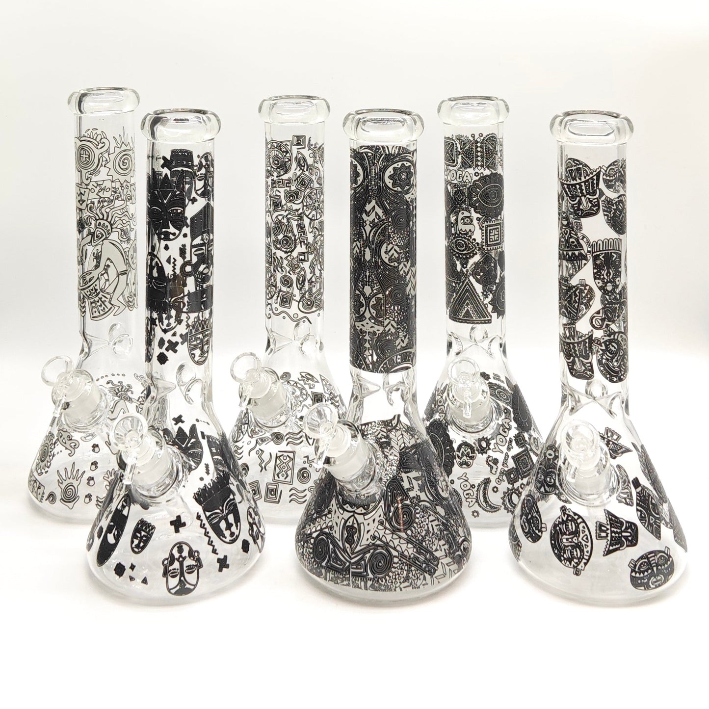 14" Glow in the dark 5mm Beaker Glass Bong