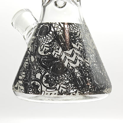 14" Glow in the dark 5mm Beaker Glass Bong