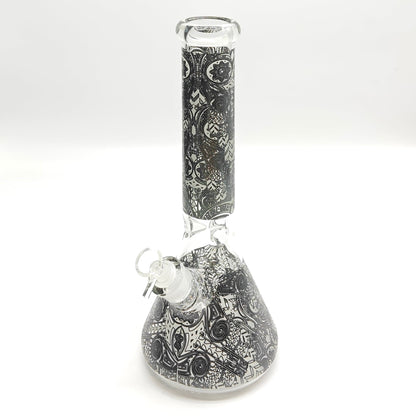 14" Glow in the dark 5mm Beaker Glass Bong