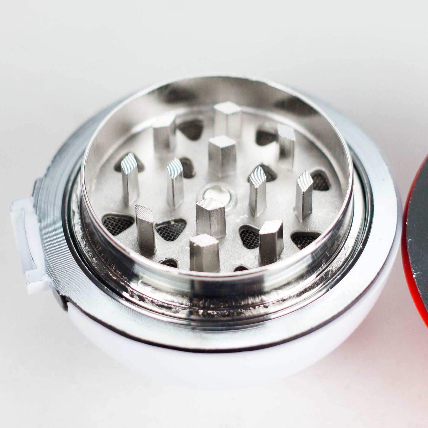 Character Grinder – 3-Part Herb and Tobacco Grinder | 53mm Red Ball Design